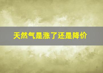 天然气是涨了还是降价