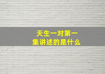 天生一对第一集讲述的是什么