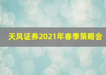 天风证券2021年春季策略会