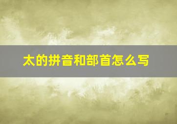 太的拼音和部首怎么写