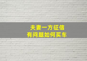 夫妻一方征信有问题如何买车