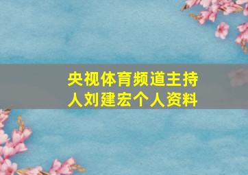 央视体育频道主持人刘建宏个人资料