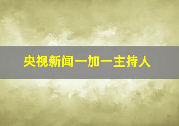 央视新闻一加一主持人