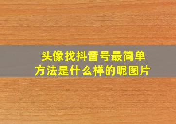 头像找抖音号最简单方法是什么样的呢图片