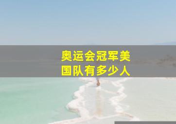 奥运会冠军美国队有多少人