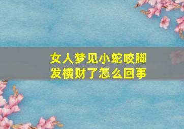 女人梦见小蛇咬脚发横财了怎么回事