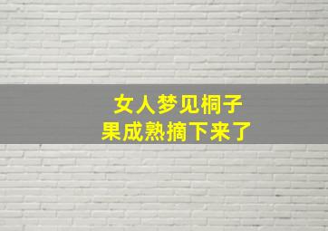 女人梦见桐子果成熟摘下来了