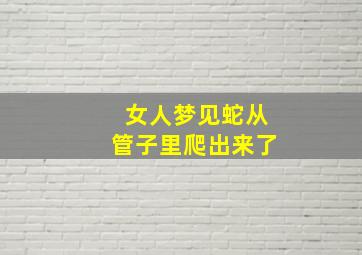 女人梦见蛇从管子里爬出来了