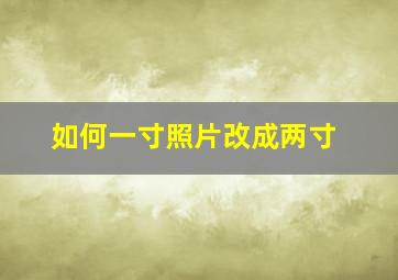 如何一寸照片改成两寸