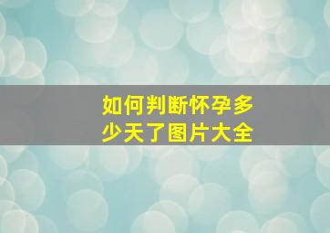 如何判断怀孕多少天了图片大全