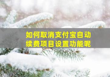 如何取消支付宝自动续费项目设置功能呢