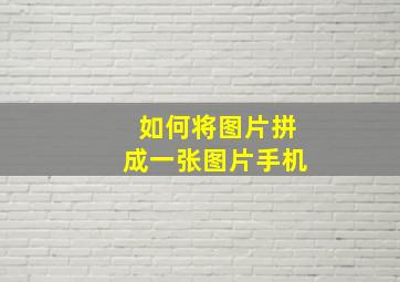 如何将图片拼成一张图片手机