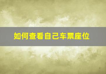 如何查看自己车票座位