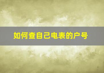 如何查自己电表的户号