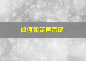 如何锁定声音键