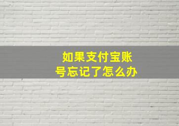 如果支付宝账号忘记了怎么办