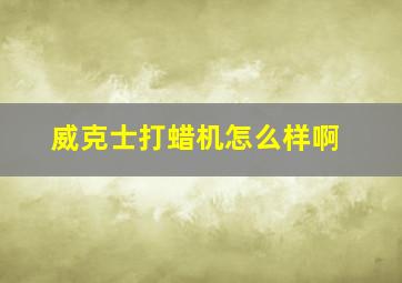 威克士打蜡机怎么样啊