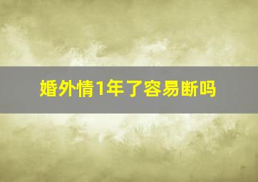 婚外情1年了容易断吗