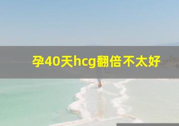 孕40天hcg翻倍不太好