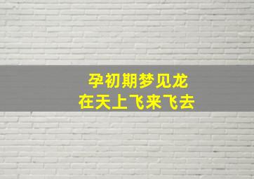 孕初期梦见龙在天上飞来飞去