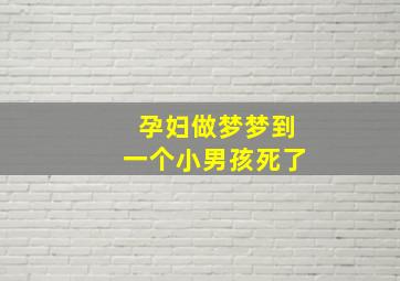 孕妇做梦梦到一个小男孩死了