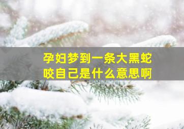 孕妇梦到一条大黑蛇咬自己是什么意思啊