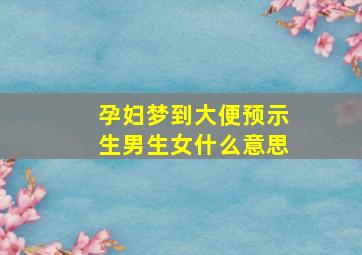 孕妇梦到大便预示生男生女什么意思