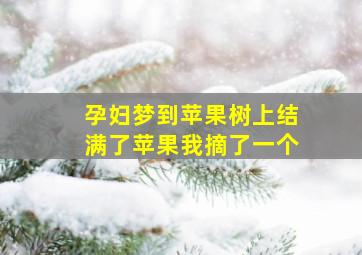 孕妇梦到苹果树上结满了苹果我摘了一个