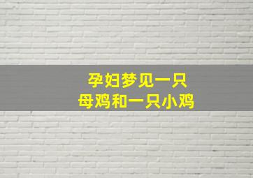 孕妇梦见一只母鸡和一只小鸡