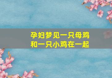 孕妇梦见一只母鸡和一只小鸡在一起