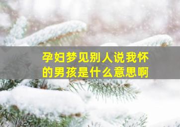 孕妇梦见别人说我怀的男孩是什么意思啊