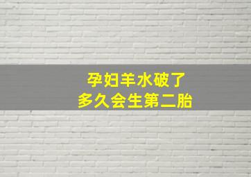 孕妇羊水破了多久会生第二胎