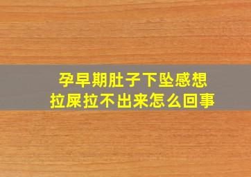 孕早期肚子下坠感想拉屎拉不出来怎么回事