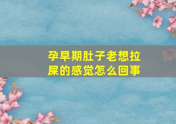 孕早期肚子老想拉屎的感觉怎么回事