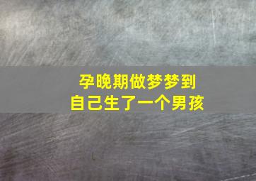 孕晚期做梦梦到自己生了一个男孩