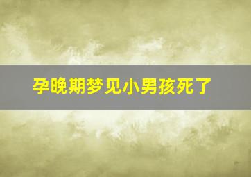 孕晚期梦见小男孩死了