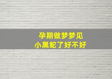 孕期做梦梦见小黑蛇了好不好