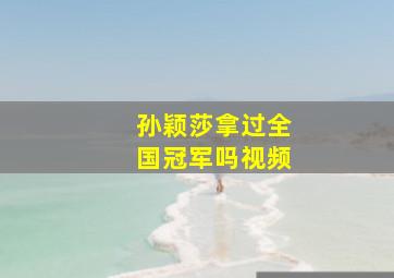 孙颖莎拿过全国冠军吗视频