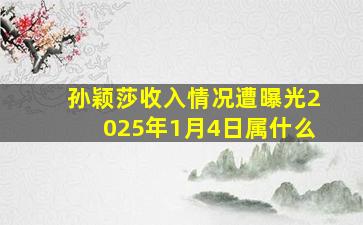 孙颖莎收入情况遭曝光2025年1月4日属什么