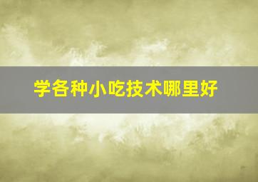 学各种小吃技术哪里好