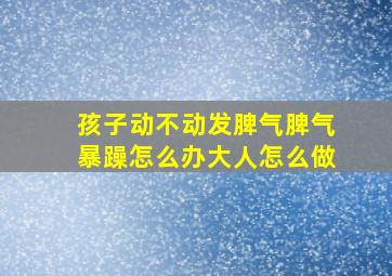 孩子动不动发脾气脾气暴躁怎么办大人怎么做