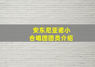 安东尼亚诺小合唱团团员介绍