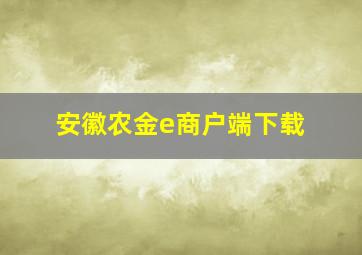 安徽农金e商户端下载