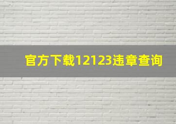 官方下载12123违章查询