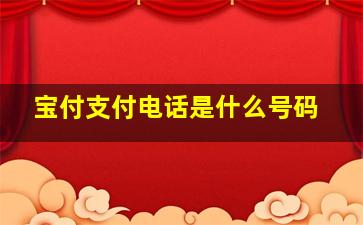 宝付支付电话是什么号码