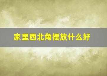 家里西北角摆放什么好