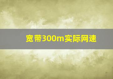 宽带300m实际网速