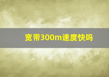 宽带300m速度快吗