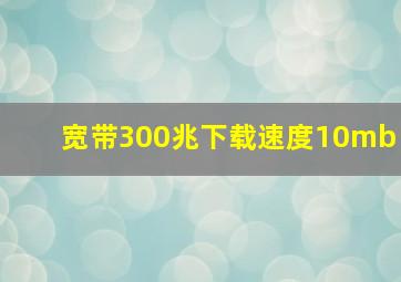 宽带300兆下载速度10mb