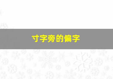 寸字旁的偏字